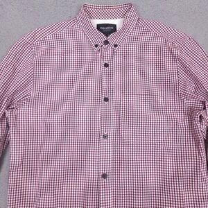 Pull & Bear Shirt Mens Small Plaid Long Sleeve Button Down Made In Spain‎ Cotton